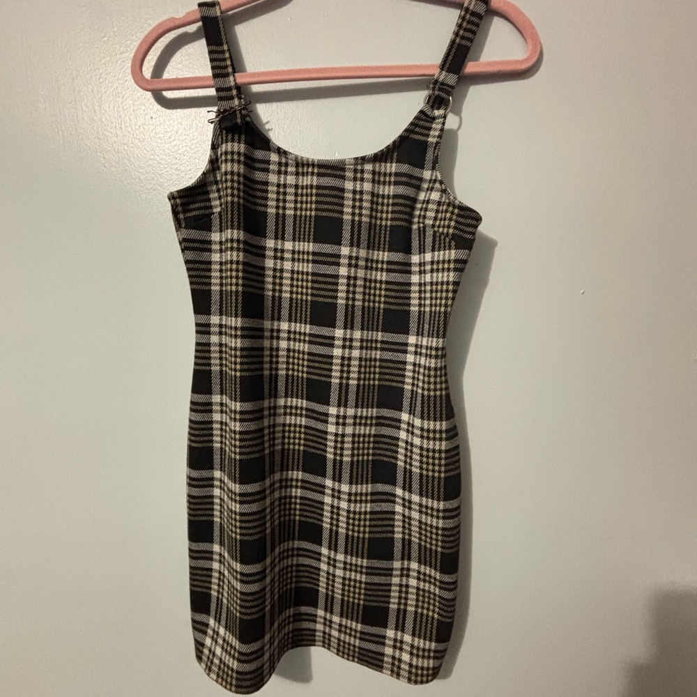 Plaid Black and White Dress